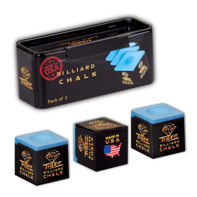 TigerProducts Tiger Pool cue Billiard Chalk - Blue - Pack of 3 - Image 2